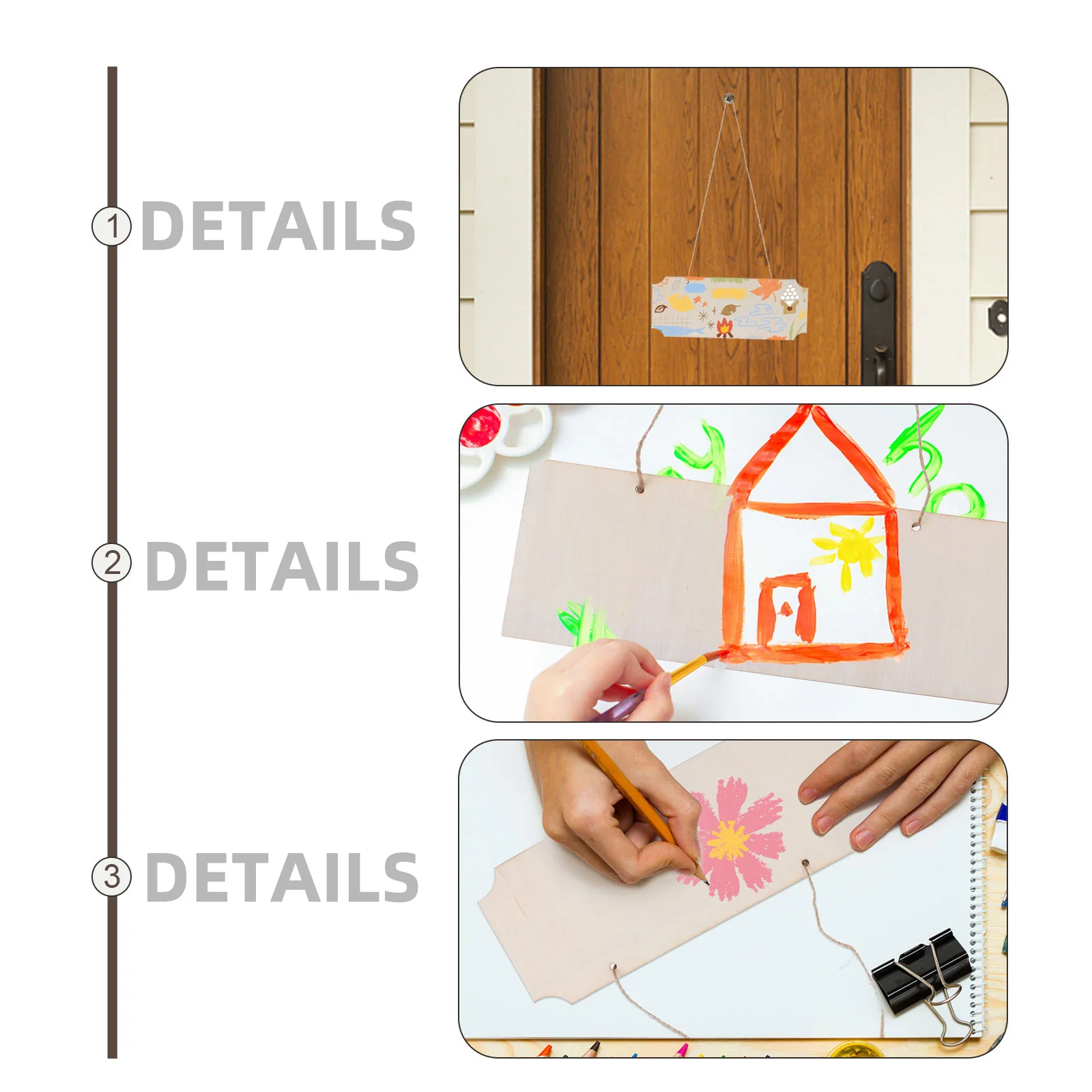 

6pcs DIY Wooden Slices Natural Blank Wood Chip Hanging Pendants for Crafts Unfinished Decor Ornaments Smooth Edge Wooden
