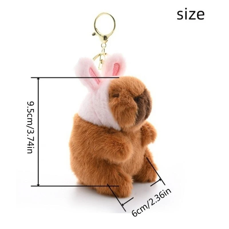 

Cartoon Plush Capybara Keyring Lovely Plush Animal Chain Pendant Children Backpack Ornaments Stress Relief Pendant
