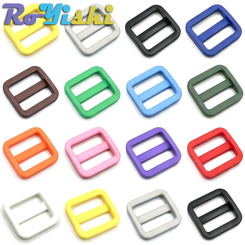 12-100 Pcs/Pack 3/4"(20mm)Colorful Triglides Adjust Buckle For Dog Collar Harness Backpack Strap