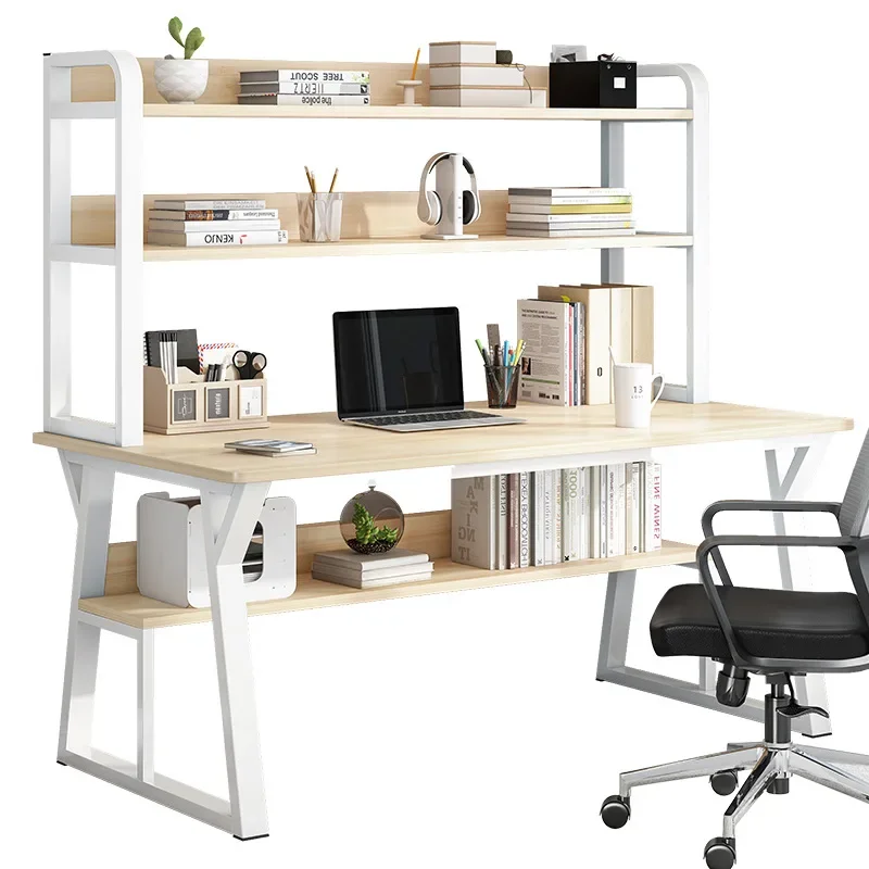 مكتب كمبيوتر، مكتب صغير، طاولة دراسة منزلية، غرفة نوم، مكتب كتابة للطلاب، رف كتب مرفق قابل للطي، مدمج لتوفير المساحة #3