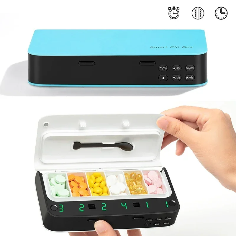 

Pill Case Smart Electronics Medicine Pill's Box Plastic Box Time Capsule Weekly Pillbox Health Healthcare for Traveling