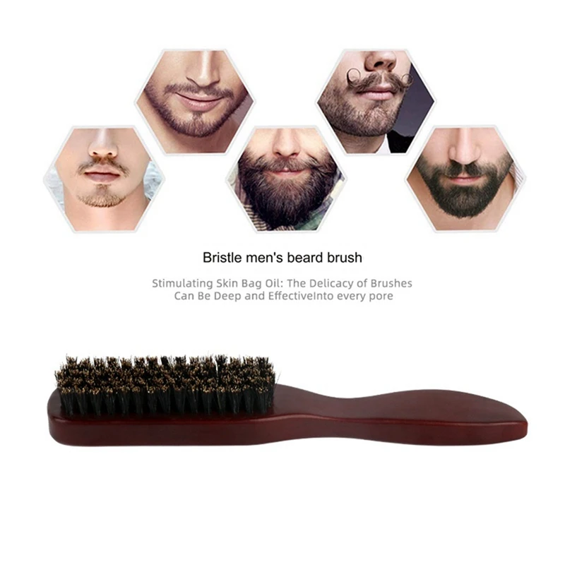 Brosse à cheveux de sanglier, brosse à barbe de barbier, pour femmes et hommes brosse à cheveux brosse à barbe jaune
