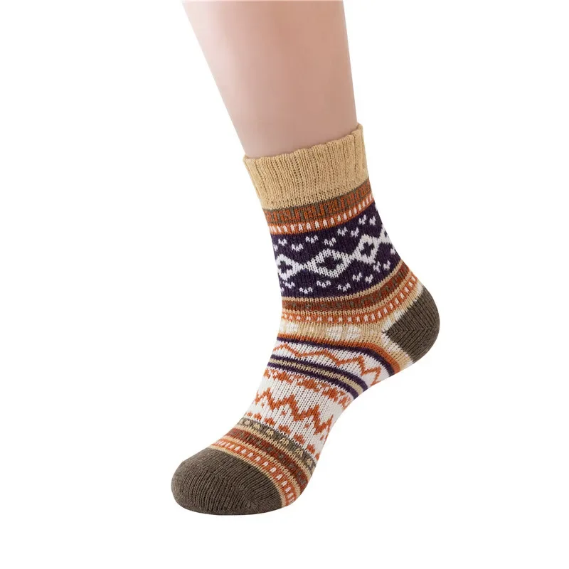 1 Pairs Autumn and Winter Fashion Thick Warm Thermal Cashmere Snow Women Folk-custom Retro Nordic Style Rabbit Wool Socks Носки