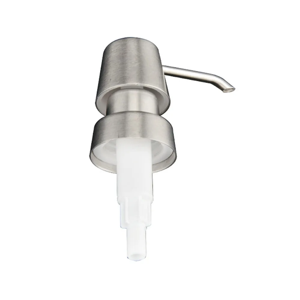 Fashion Stainless Steel Soap Pump Head Replaceable 28 Thread Liquid Lotion Dispenser Head Reusable Liquid Soap Dispenser
