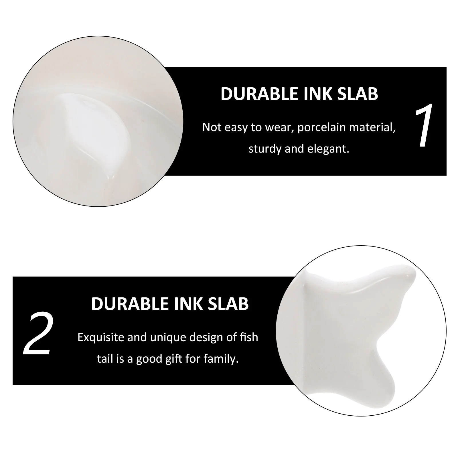 Ceramic Inkstone with Cover Traditional Calligraphy Practical Writing Painting Ink Plate Ink Stone with Cover