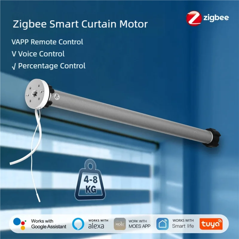 

Zigbee Smart Home 25 Tube Roller Shutter Motor App Remote Timing Control Smart Curtain Motor Auto Roller Electric Curtains