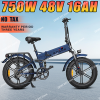 EU UK US Stock ENGWE ENGINE Pro Folding Electric Bicycle 48V 16AH 750W Motor 24 inch Fat Tire Ebike Mountain Snow Electric Bike