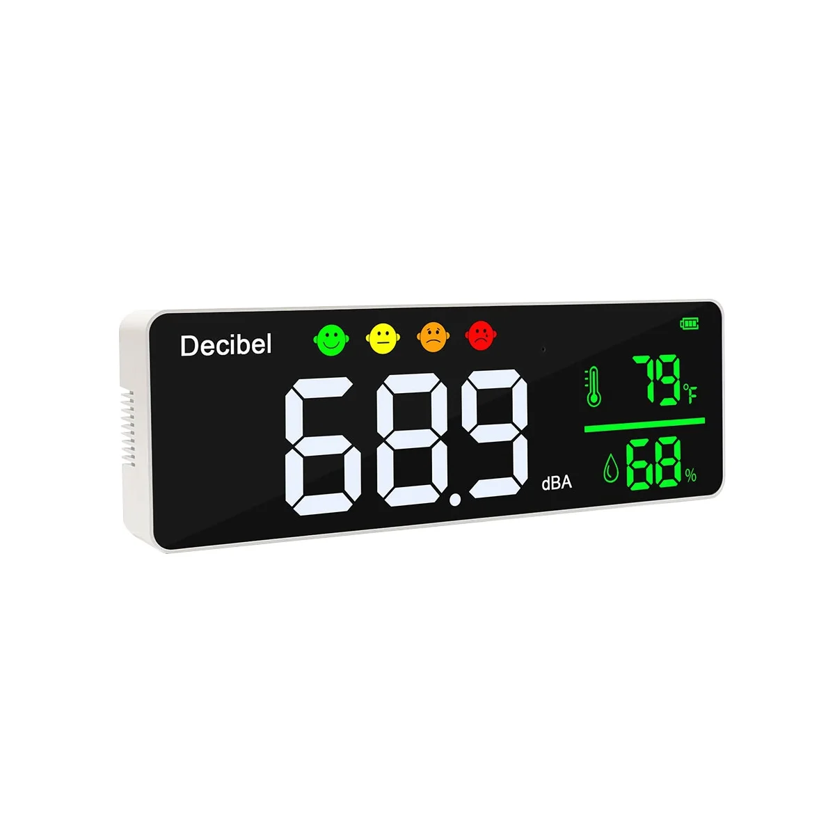 leitor de nivel de som e medidor de umidade e temperatura decibel medidor de ruido de classe 3 em para parede spl e db meter sala de aula 01