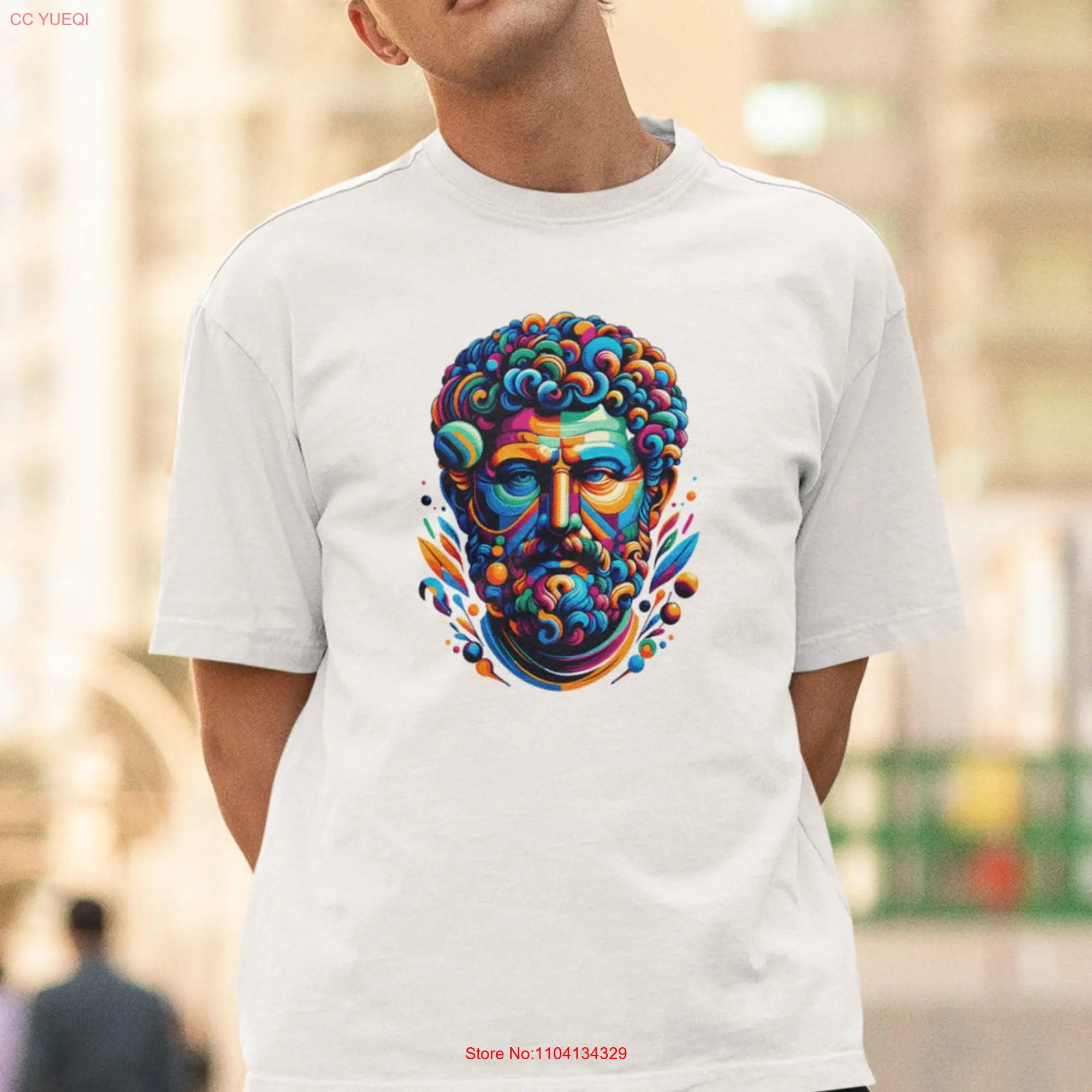 Colorful Marcus Aurelius T Shirt Stoic Philosopher Roman Emperor Stoicism Apparel Wisdom Top Philosophy