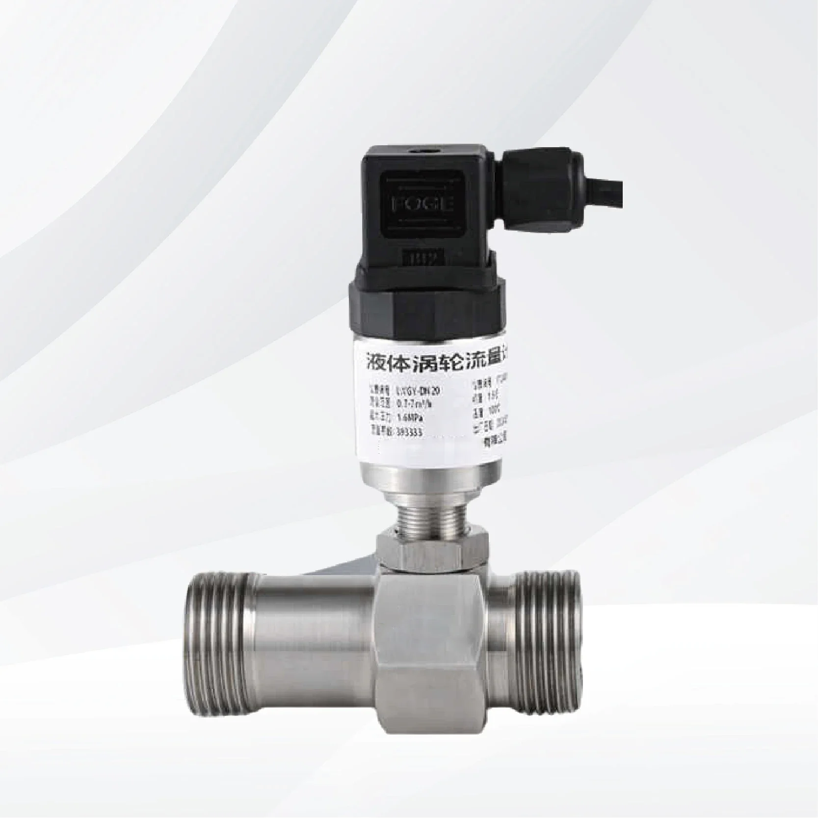 Steel LWGY Turbine Flow Meter Pulse Output Threaded Liquid Water Alcohol Flow Transmitter Inline Sensor