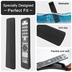 Silicone Case Fit for Sharp Smart TV Remote Control SHWRMC0133 SHW/RMC/0133 BUF/RMC/0114 Protective Sheath Cover Anti-Slip