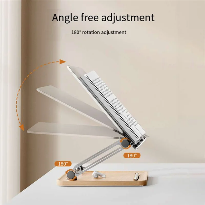 Practical-Adjustable Acrylic Book Stand For Reading, Book Holder With Pen Slot, Foldable Desktop Riser For Laptop Recipe Textboo