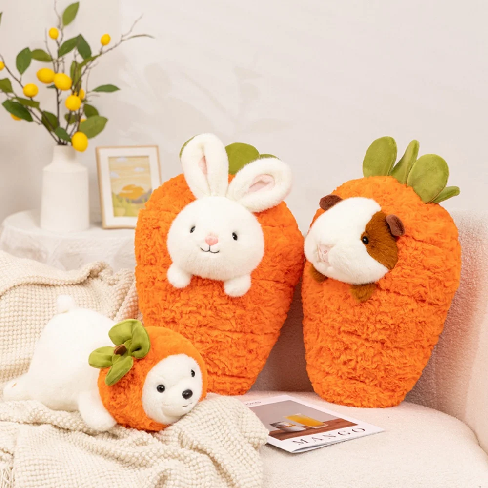 

Funny Fruit Animal Plush Toys Lovely Rabbit Hamster in Carrot Sleeping Pillow Cartoon Persimmon Bear Doll Creative Gifts