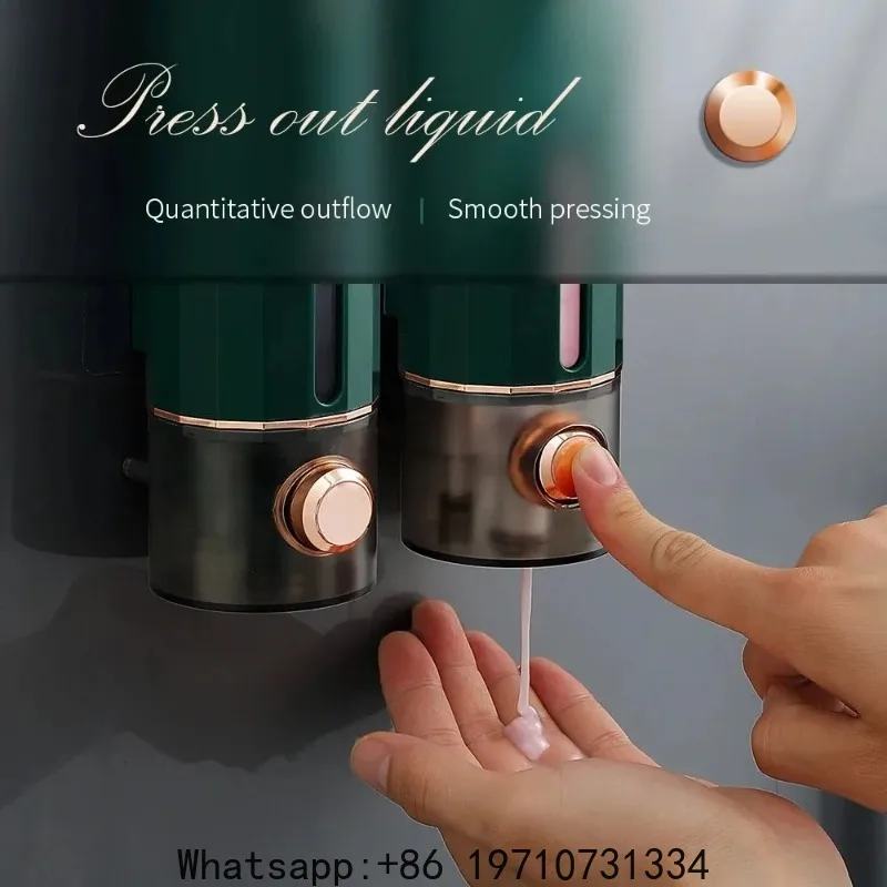 Non-Perforating Wall Soap Dispenser Press Type Hand Sanitizer Shower Gel Shampoo Holder for Bathroom