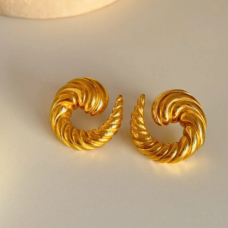 Gypsy dancer swirling earrings stainless steel statement earrings for women chunky stainless steel jewelry non tarnish image 5