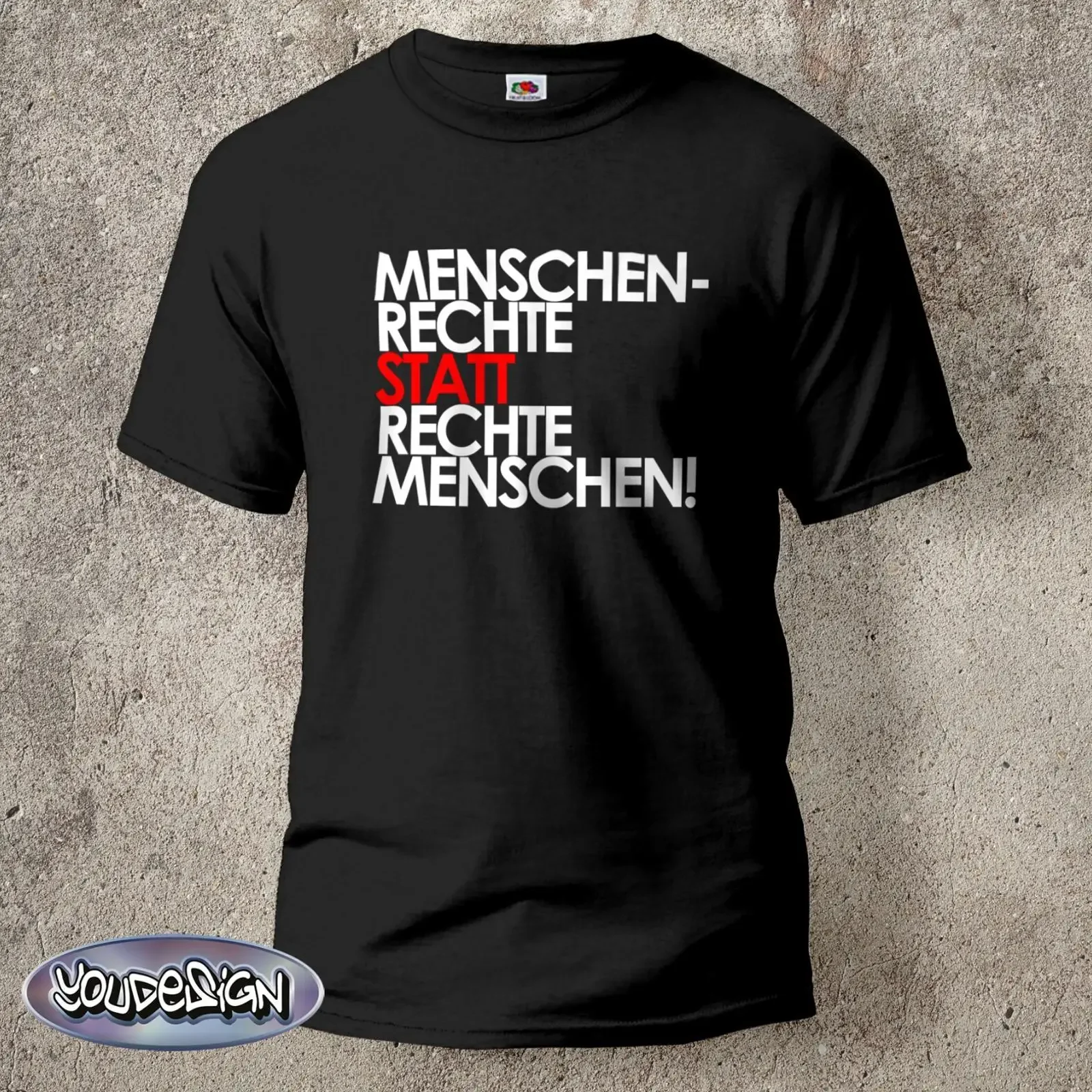 Menschenrechte T Shirt gegen Rechts ProtesT Geschenk Spruch Politik vintage Washed Stylish Soft homme Breathable
