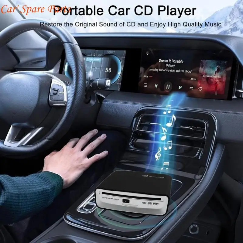 Y4UA Car External Stereo Radio Dish Box DVD Player with USB Port for Effortlessly Installation and Reliable Music Playback