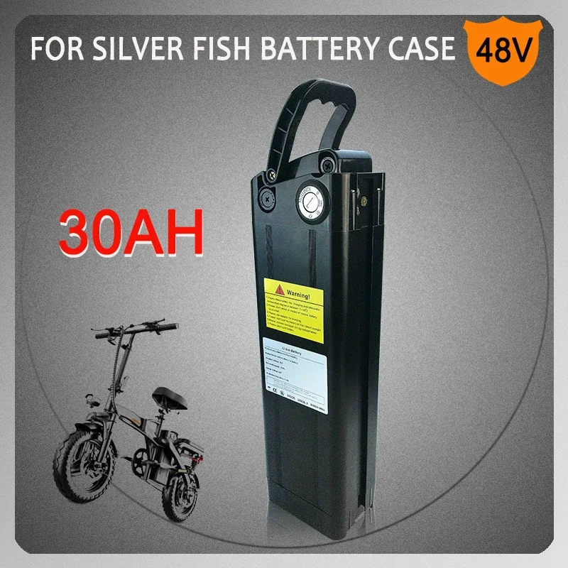 48V 30AH Lithium ion  Battery 18650 Pack for Silver Fish Style Bike Battery with Aluminum Case Anti-theft Lock