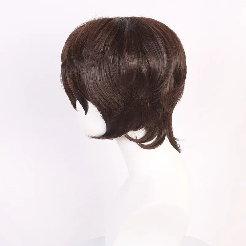 Novo em dazai osamu peruca bungou cães vadios cosplay perucas curtas peruca marrom escuro para homem