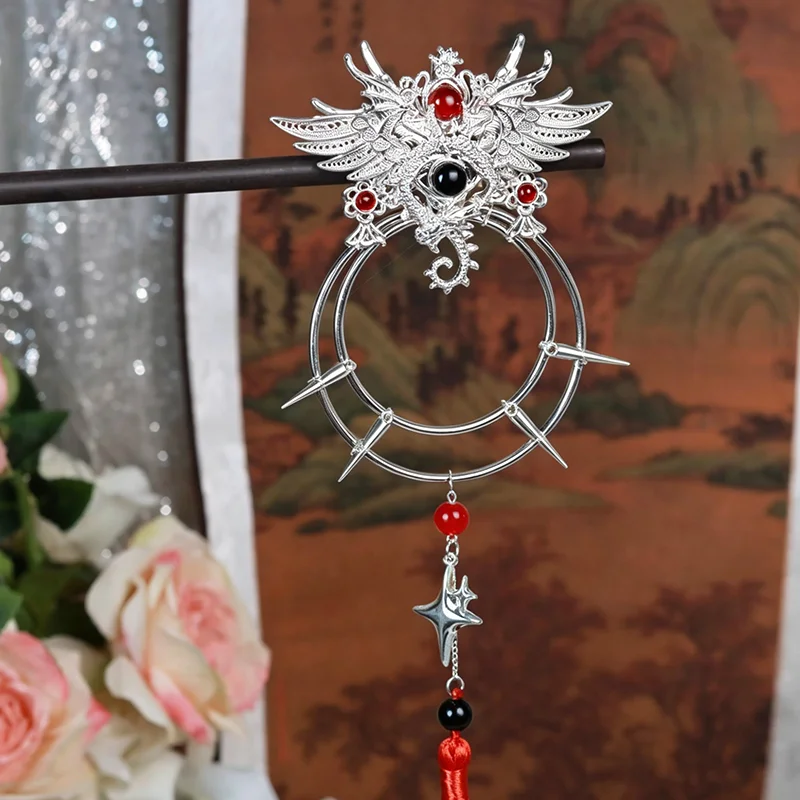

Heaven Officials Blessing Cosplay Hua Cheng Streamer Headwear Huacheng Dance Stage Adult Ancient Tian Guan Ci Fu Accessory