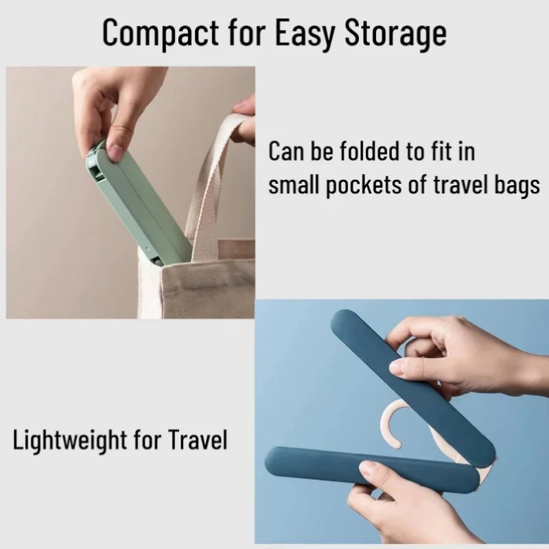 2 pcs Portable Multi-functional Travel Clothes Hanger, Foldable Lightweight
