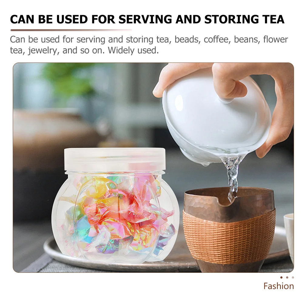 

20Pcs Clear Pumpkin Candy Jars Plastic Storage Container Airtight Lid for Tea Coffee Nuts Candy Snacks Household