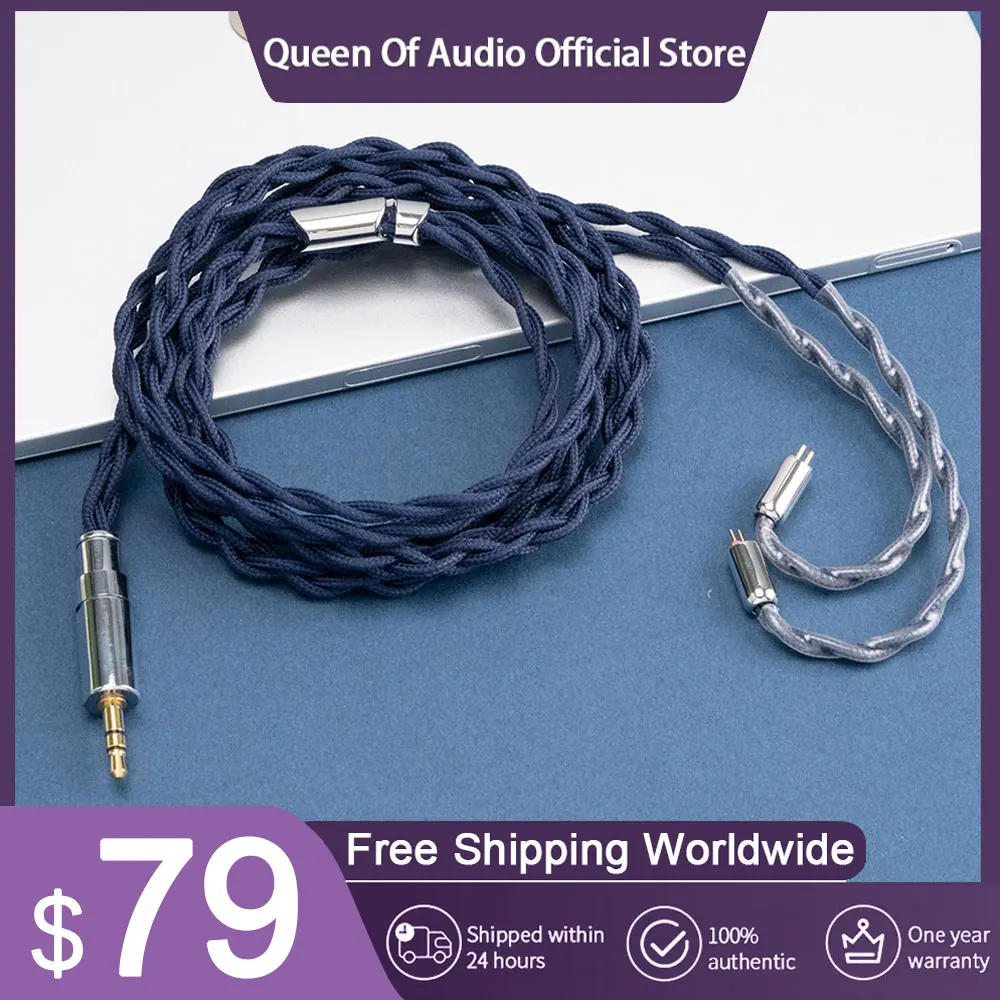 

QoA GIN Earphone Modular Upgrade Cable 3.5mm 4.4mm Replaceable Plug 0.78mm 2Pin Headphones Accessories For Hifi Music Headset