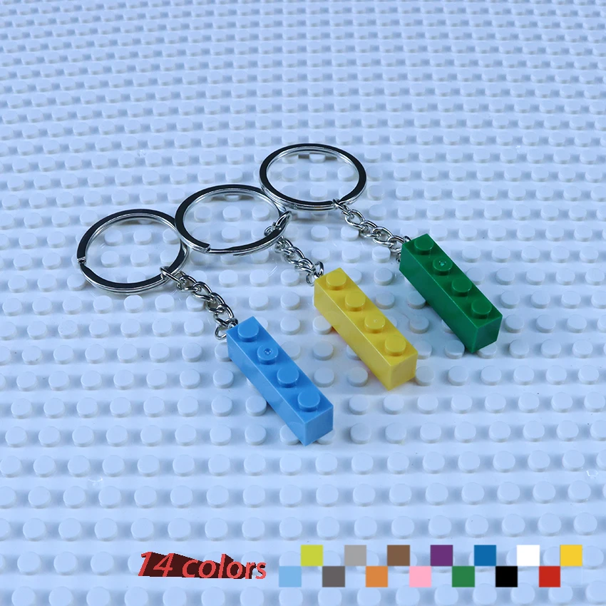 DIY Building Blocks 3010 Key Chain Hanging Ring Bricks Accessories Keychain Creative Brick 1x4  Compatible All Brands Toys 3066