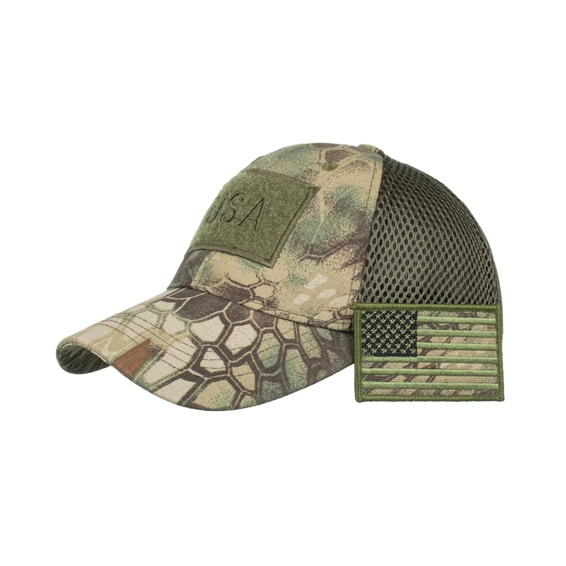 2024 Camouflage Baseball Cap For Men USA Flag Hunting Hat Summer Breathable Mesh Trucker Caps Women Outdoor Sports Cap