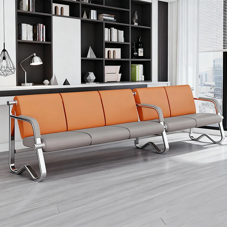 

Commercial Furniture 3-Seater Rectangular Leather Modern Airport Hospital Hotel & School Waiting Room Bench Sofa Chair-Durable