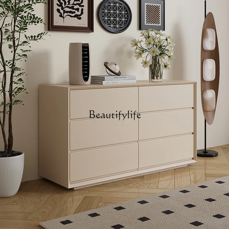 Solid wood paint bedroom simple modern three-bucket four-bucket cabinet living room storage locker