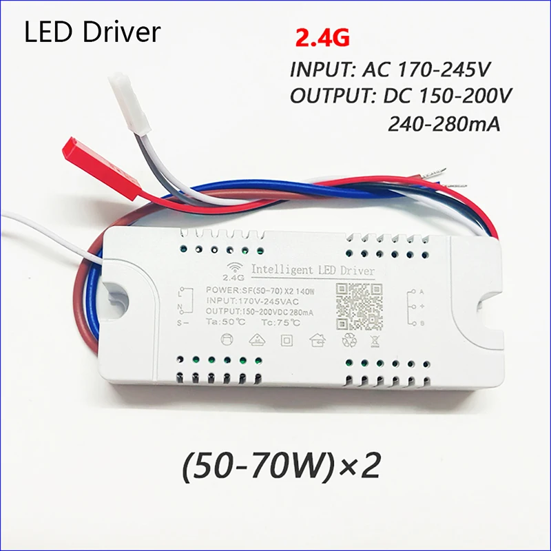 Imagem -03 - Motorista Inteligente do Diodo Emissor de Luz 5070w x2 com App e Transformador do Diodo Emissor de Luz do Controle Remoto de 2.4g com Tira Conduzida Atual Constante de Medidores.