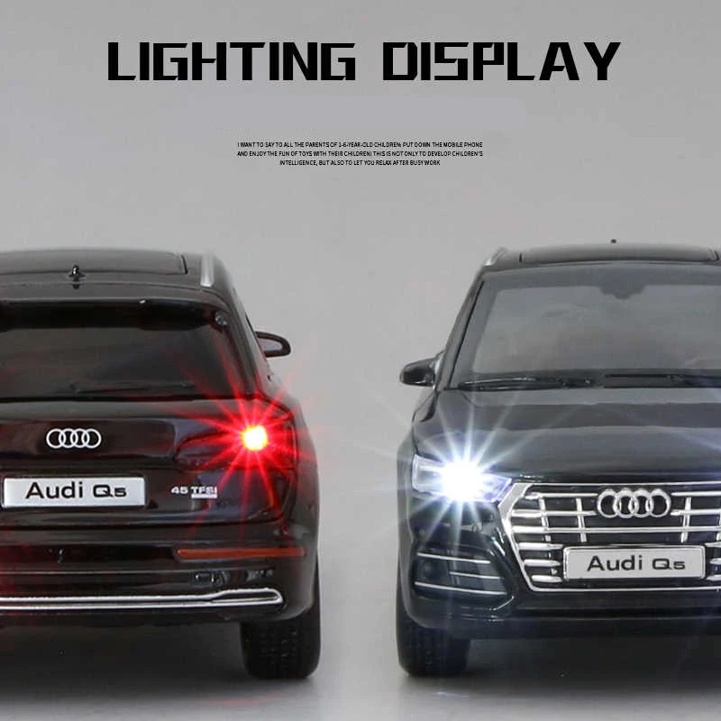 1:32 AUDI Q5 SUV Alloy Car Model Diecasts Metal Toy Vehicles Car Model Simulation Sound and Light Collection Childrens Toy Gifts