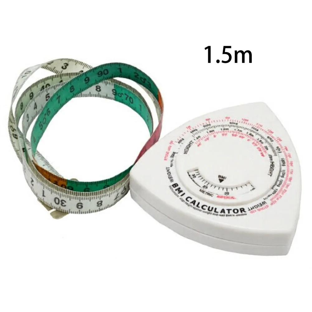 Body Measurement Tape 1.5m with BMI Calculator and Push Button Tape Retraction for Easy Waist and Hip Tracking