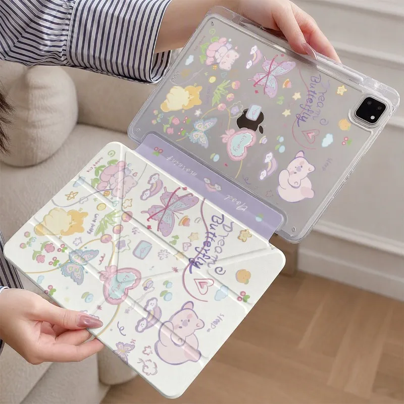 Butterflies Fluttering 3+Y-Shaped Folding Cover for Xiaomi 5/5Pro 6/6Pro 11 Redmi Pad SE 11 Pro 12.1  Xiaomi 7/7Pro 8/8Pro 11.2