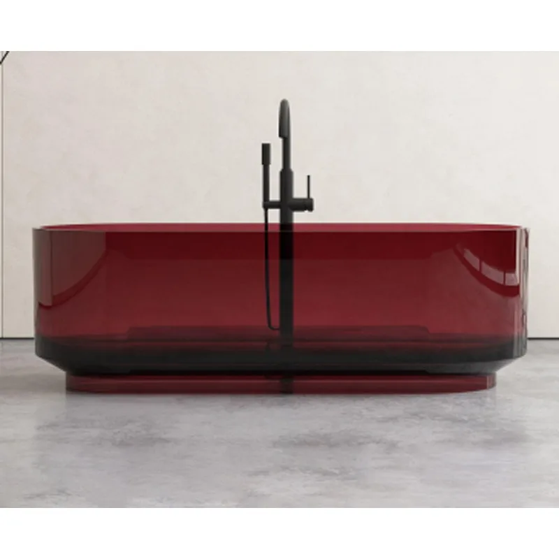 

Customized Resin Bathtub Independent Simple Homestay Hotel Transparent Resin Bathtub
