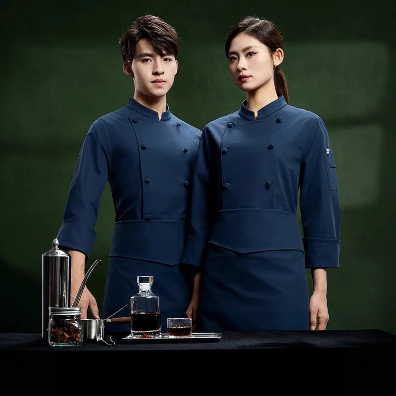 anti-static-stand-up-collar-buttoned-restaurant-chef-uniform-hotel-long-sleeved-work-uniforms-for-men-and-women-autumn-and-winte