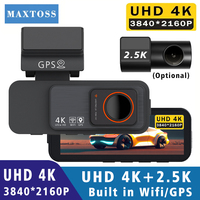 4K WIFI Dash Cam GPS 2160P Car DVR Front and 2.5K Rear Dual Lens Auto Car Camera With Night Vision G-Sensor 24H Parking Monitor