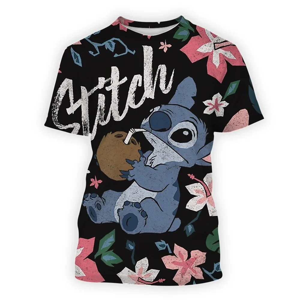 Baby Stitch 3d Printed Fun Stitch Girls' T-Shirt Children's Clothing Anime Girl T-Shirt Casual Short Sleeve Summer