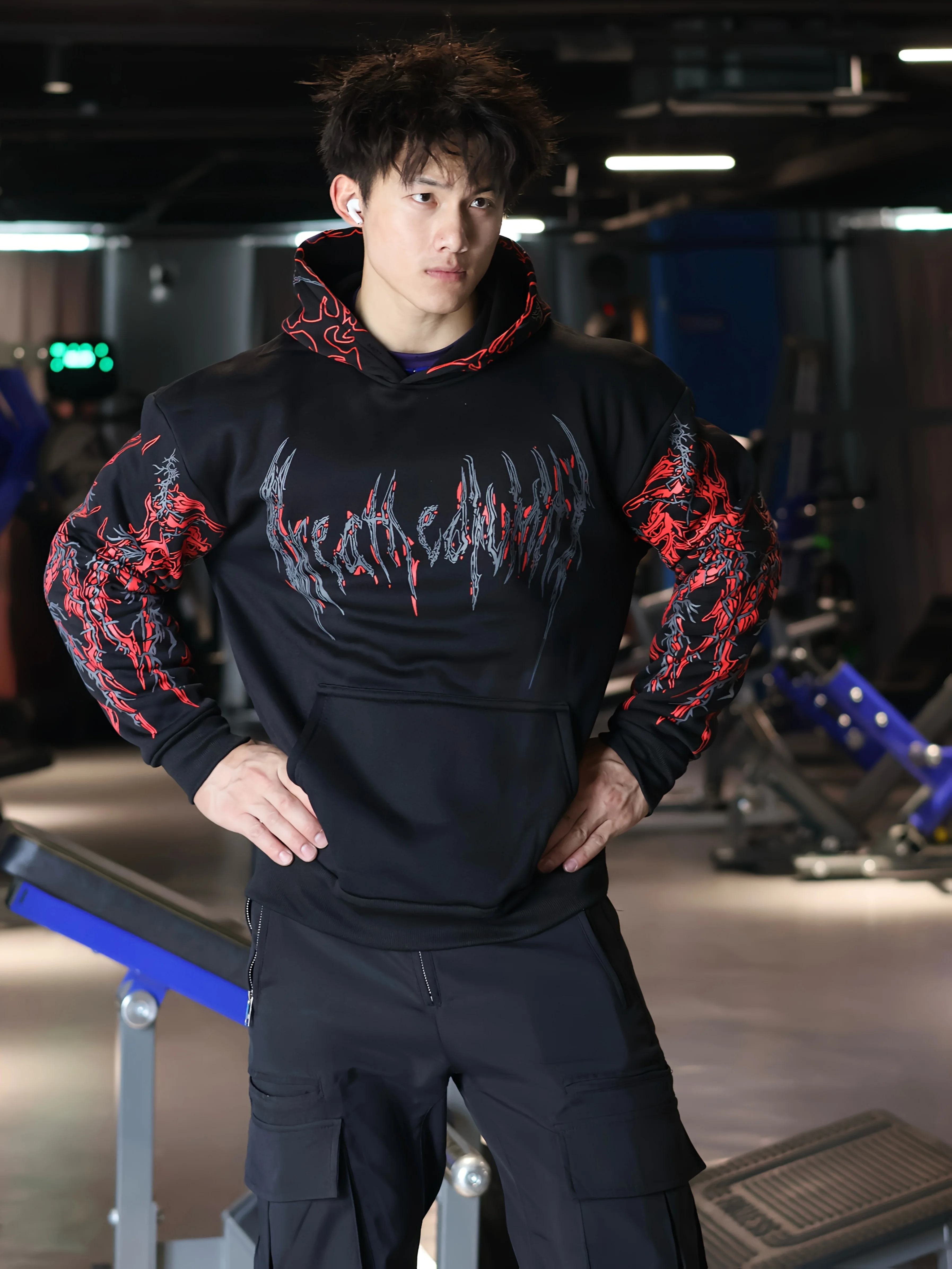Novo moletom com capuz da moda masculina para primavera/outono |   Pulôver com estampa de bloco colorido estilo rua |   Confortável Versátil com Bolso