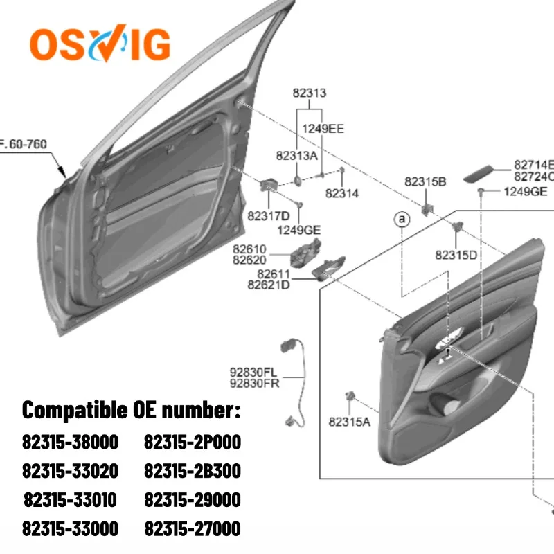 40PCS OE#82315-27000 82315- 33020 Plastic Trim Clips Fastener Door