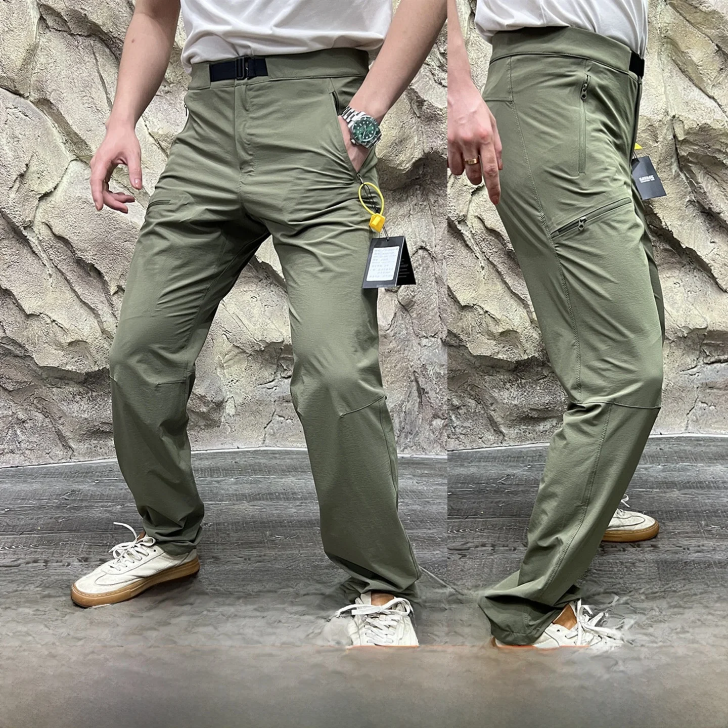 

Уличные мужские брюки из софтэла, 3D пошив, износостойкие дышащие эластичные брюки Qui-Drng, новые повседневные брюки для осеннего сезона