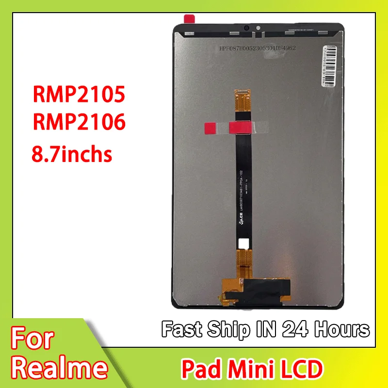 

8,7-дюймовый ЖК-дисплей для Realme Pad Mini RMP2105 RMP2106, дигитайзер сенсорного экрана в сборе, запасные части для ремонта