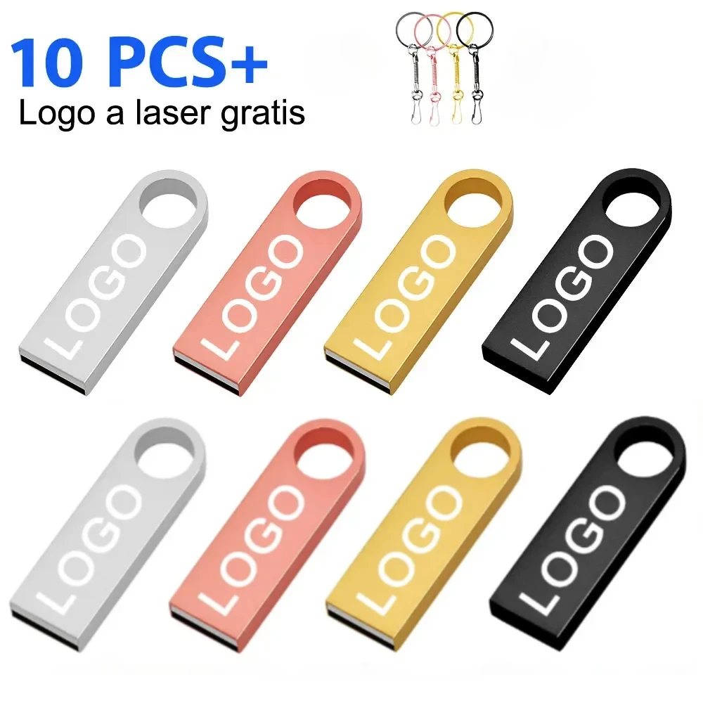 10 Stuks Usb 2.0 Flash Drive 64Gb 32Gb Hoge Snelheid Pen Drive 16Gb Memory Stick Gratis Custom Logo Creatief Cadeau U Schijf