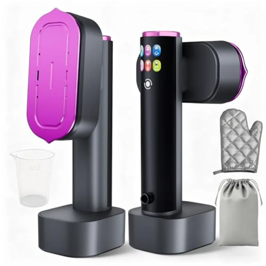 

Отпариватель для одежды 2-в-1, ручной дорожный утюг, 6 уровней мощности, 1200 Вт, с LED-дисплеем, нагрев за 15 секунд, съемный