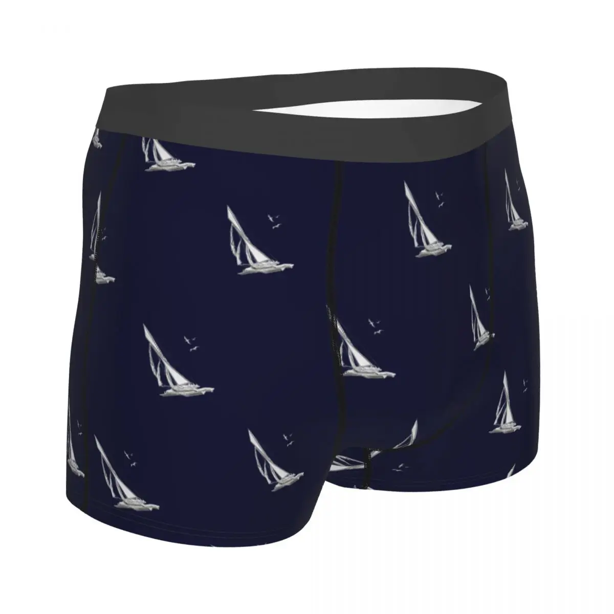 الملاكم السروال السراويل الكروم نمط بحري الشراع قارب زين سراويل الرجال ملابس داخلية مريحة لهدايا أوم رجل صديقها #2