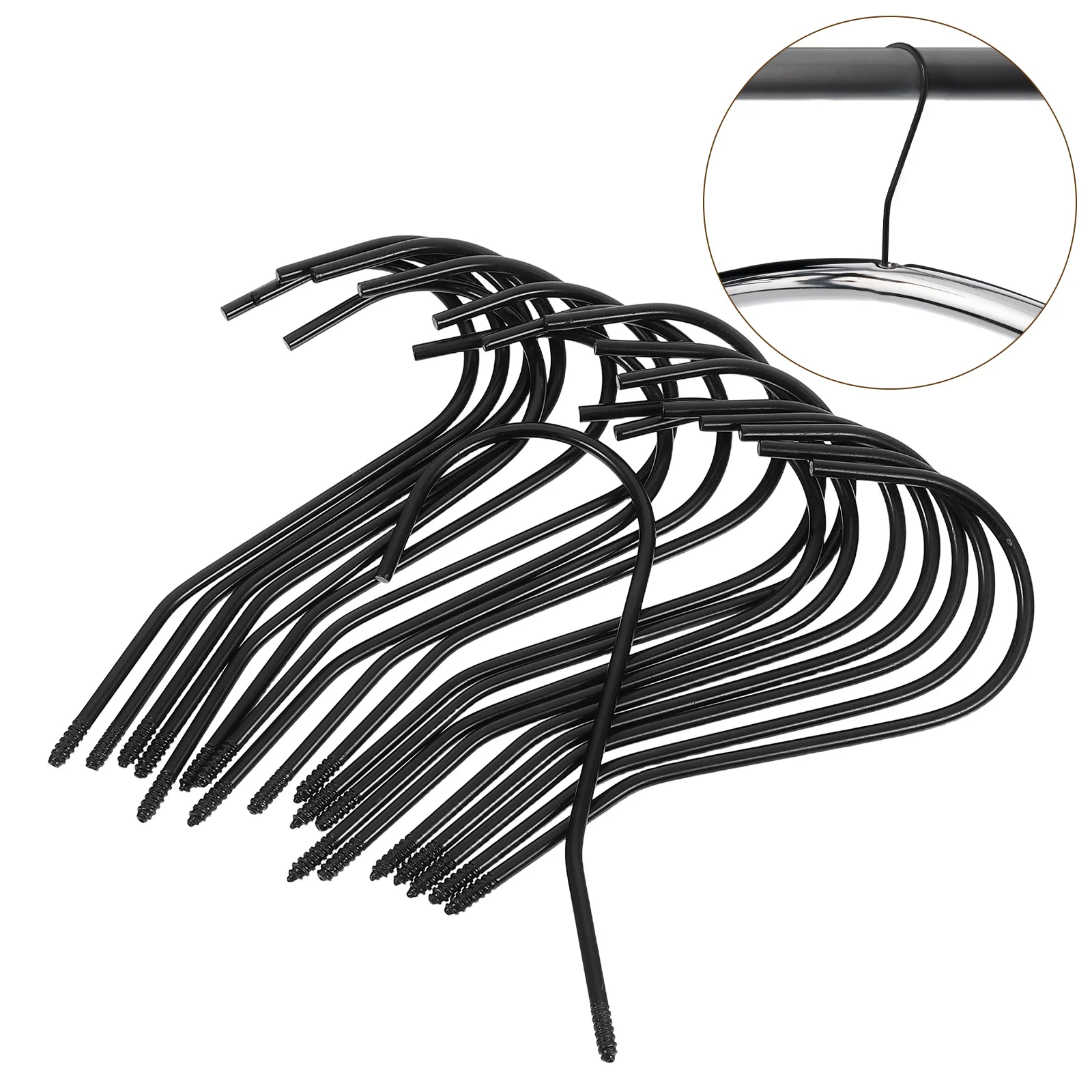 

20Pcs Clothes Hangers Metal Hook Replacement Seven Shape Round Hooks for Bags Scarves Easy Install Closet Use Mini Hanger Hooks