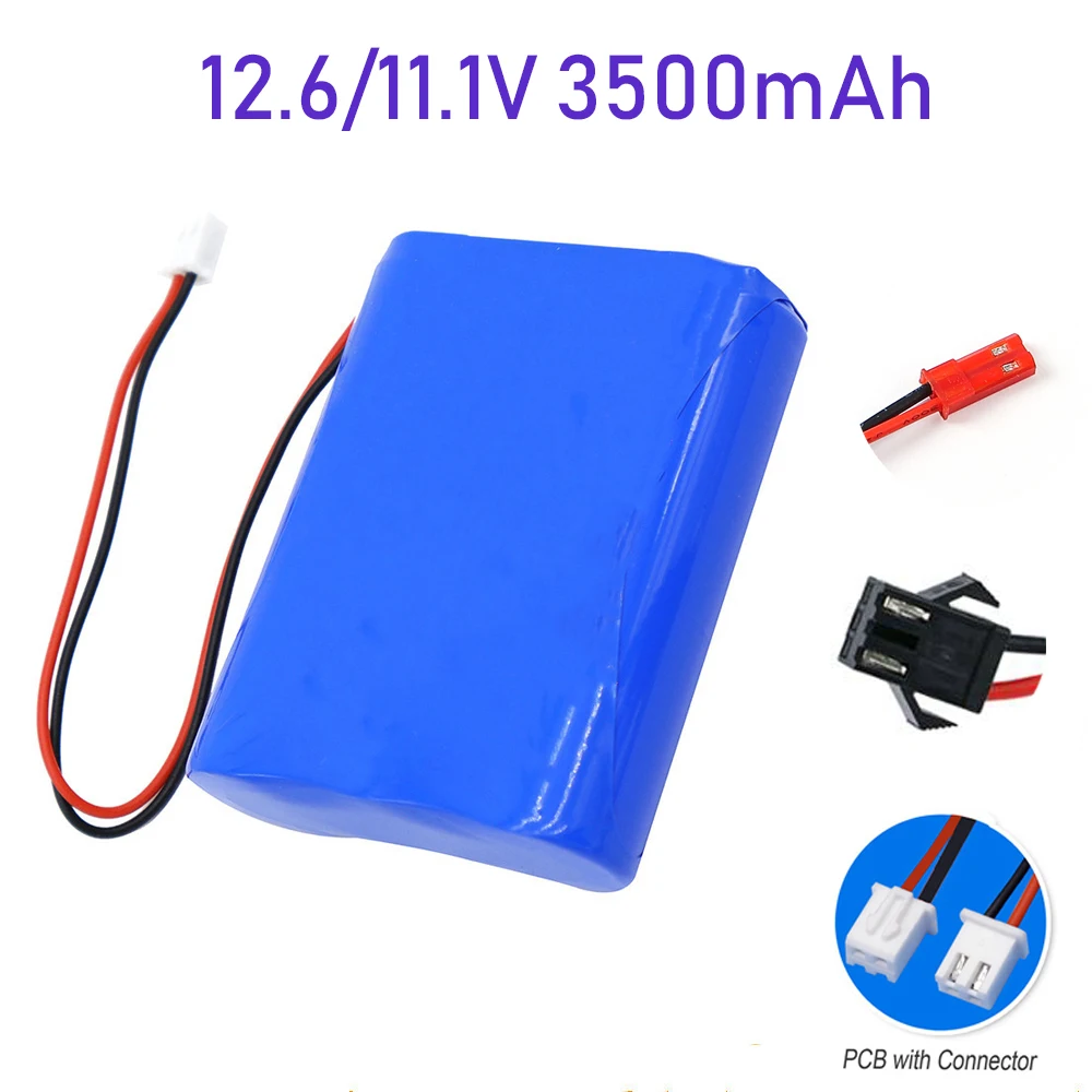 

100% New 12V Battery 3S1P 12.6 V/11.1V 3500mAh 18650 Lithium Ion Battery Pack with 5A BMS for Backup Power Ups CCTV Camerar Etc