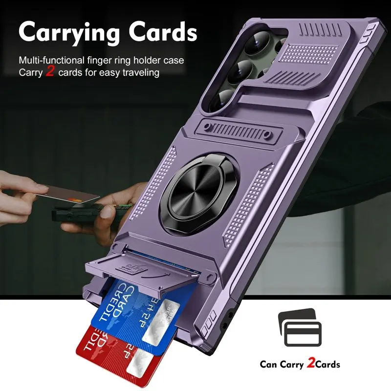 Card slot phone case for Samsung S25 Ultra Edge S23 S24 Plus