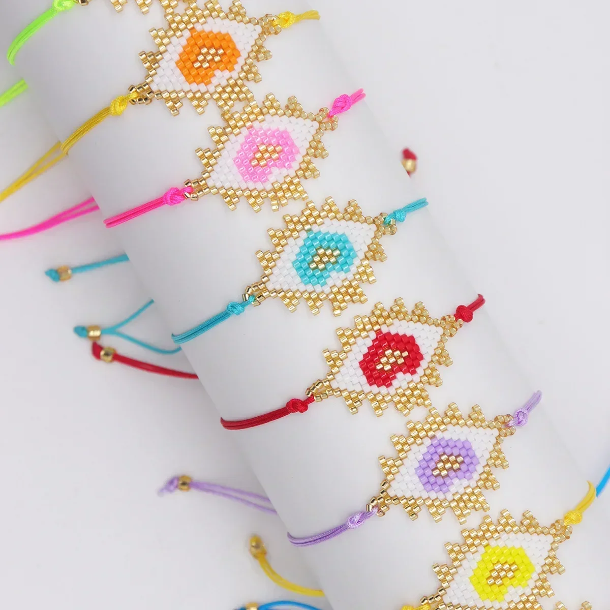 Beaded bracelet Versatile Heart shape Hand weaving Adjustable Bohemia Geometry current Simplicity Pattern Rice bead bracelet